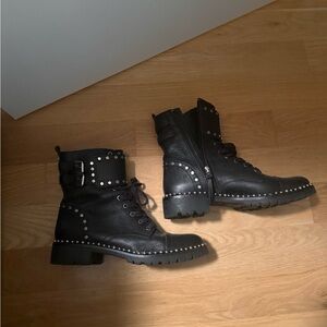 Sam Edelman Black Studded Combat Boots